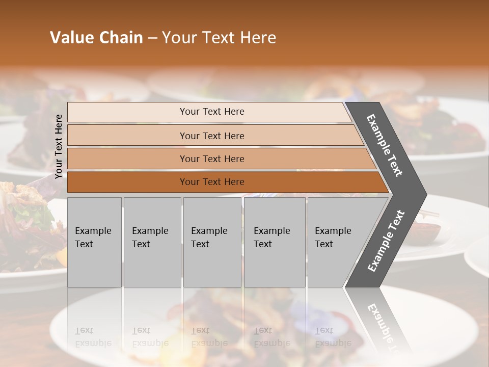 A Table Topped With White Plates Filled With Different Types Of Food PowerPoint Template