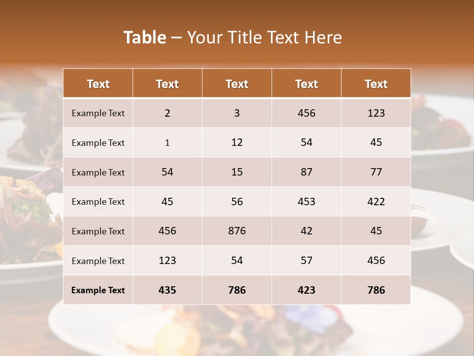 A Table Topped With White Plates Filled With Different Types Of Food PowerPoint Template
