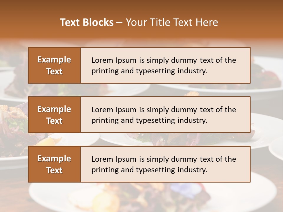 A Table Topped With White Plates Filled With Different Types Of Food PowerPoint Template