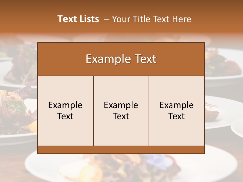 A Table Topped With White Plates Filled With Different Types Of Food PowerPoint Template
