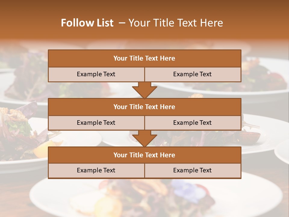 A Table Topped With White Plates Filled With Different Types Of Food PowerPoint Template