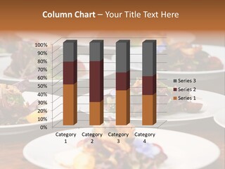 A Table Topped With White Plates Filled With Different Types Of Food PowerPoint Template