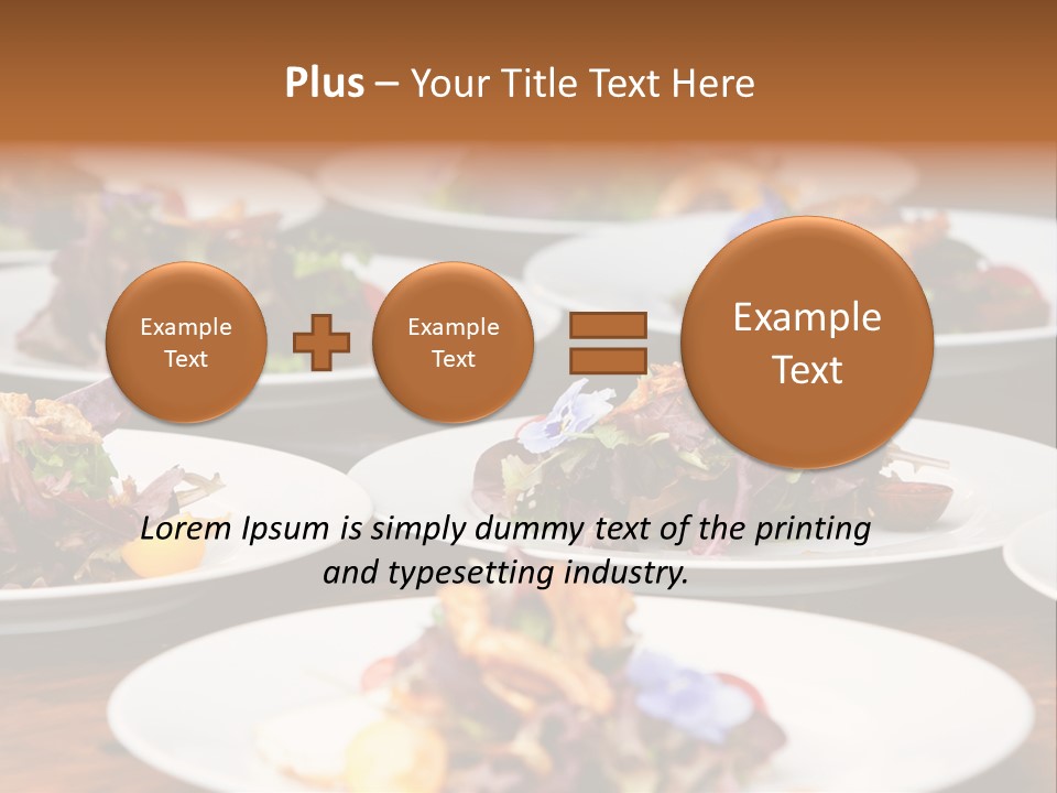 A Table Topped With White Plates Filled With Different Types Of Food PowerPoint Template