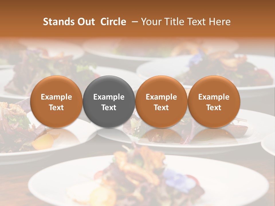 A Table Topped With White Plates Filled With Different Types Of Food PowerPoint Template