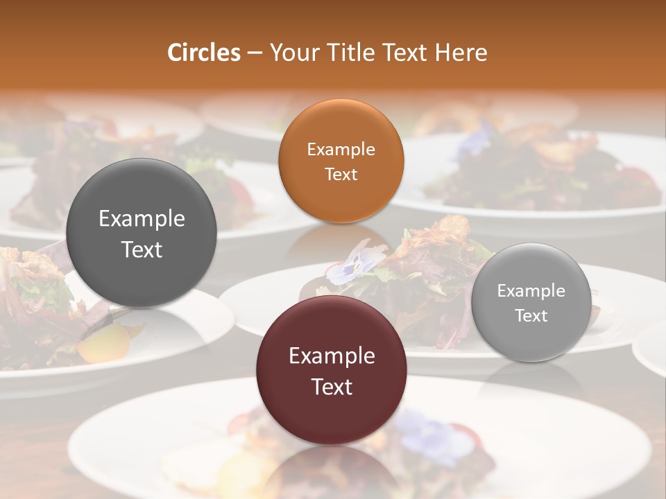 A Table Topped With White Plates Filled With Different Types Of Food PowerPoint Template