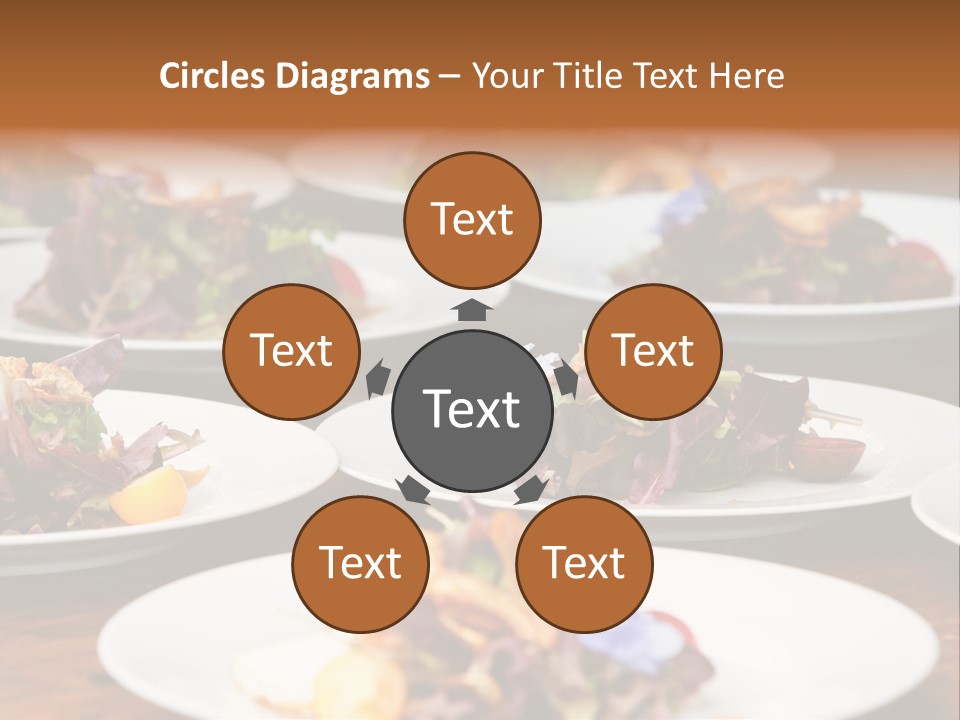 A Table Topped With White Plates Filled With Different Types Of Food PowerPoint Template