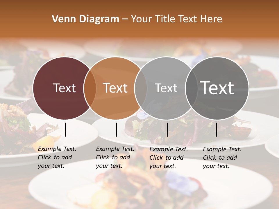 A Table Topped With White Plates Filled With Different Types Of Food PowerPoint Template