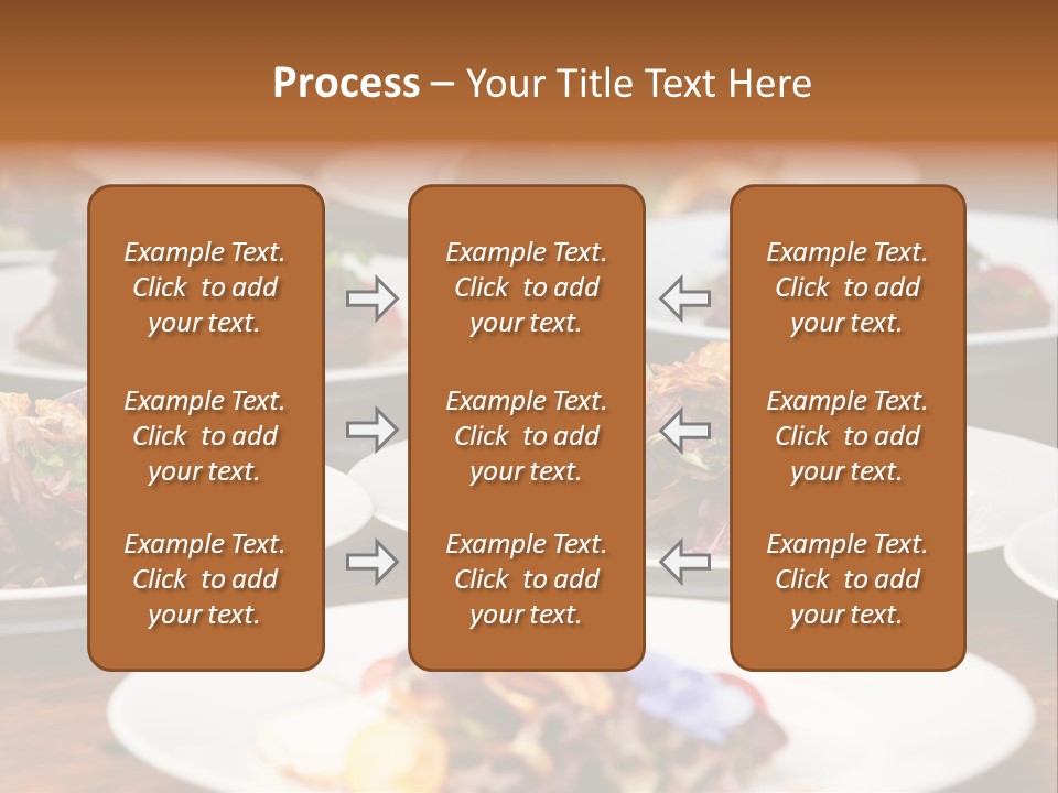 A Table Topped With White Plates Filled With Different Types Of Food PowerPoint Template