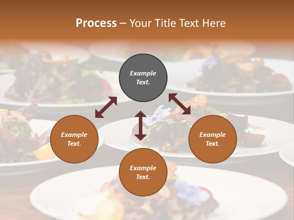 A Table Topped With White Plates Filled With Different Types Of Food PowerPoint Template