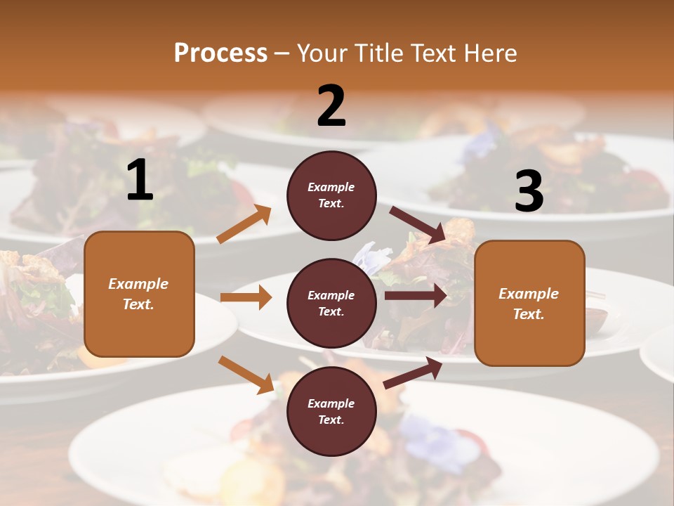 A Table Topped With White Plates Filled With Different Types Of Food PowerPoint Template