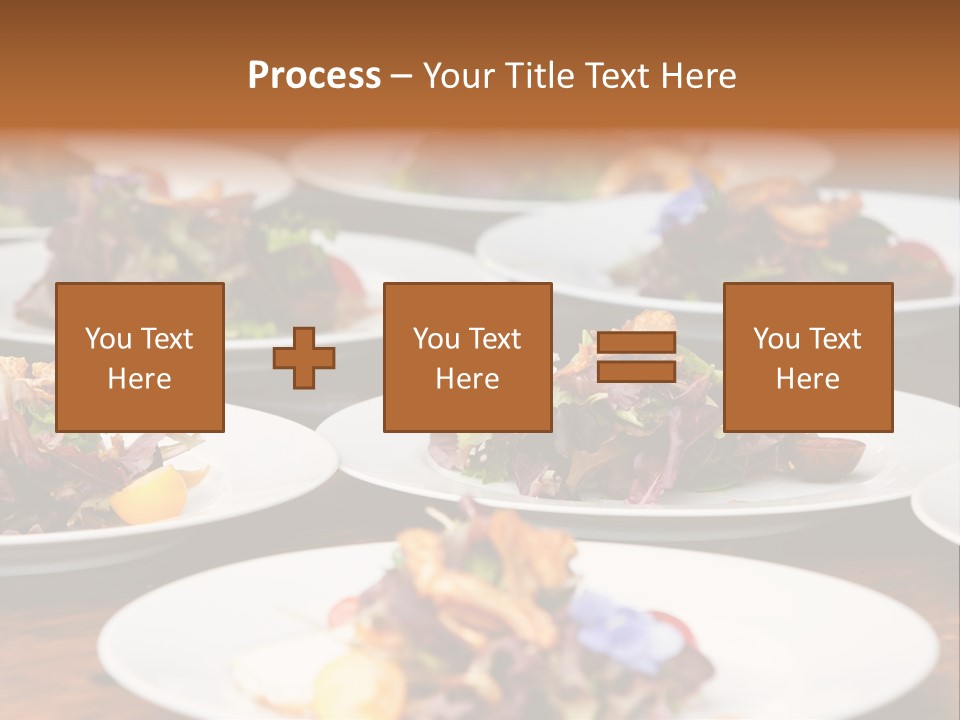 A Table Topped With White Plates Filled With Different Types Of Food PowerPoint Template