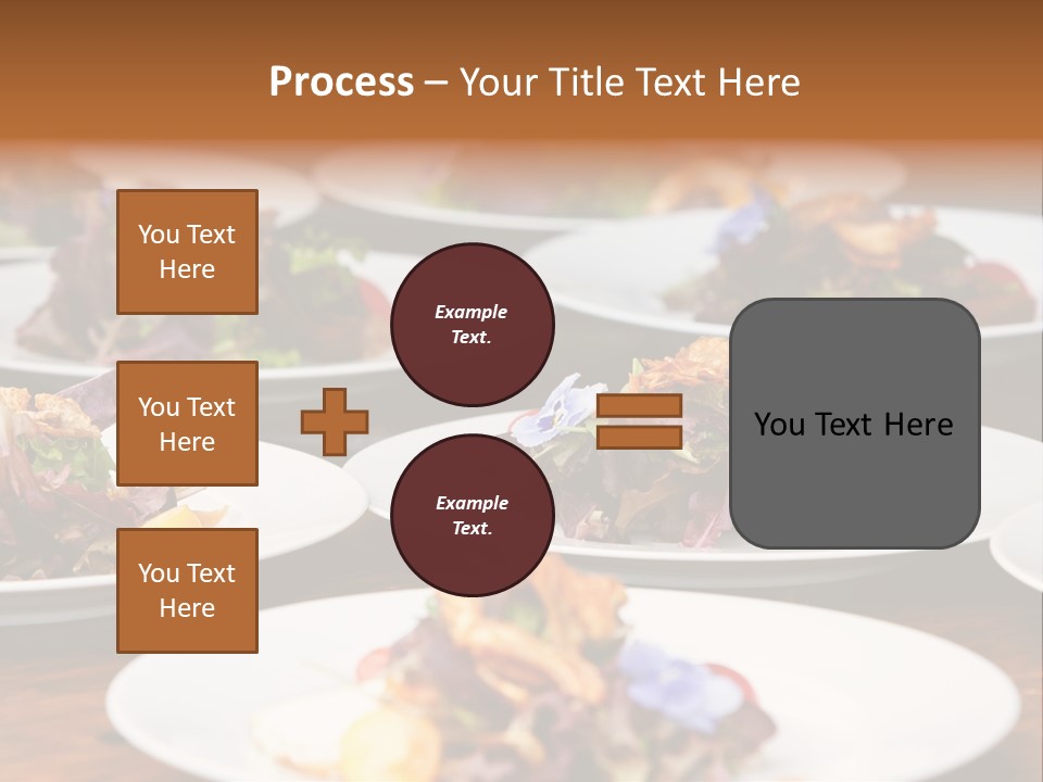 A Table Topped With White Plates Filled With Different Types Of Food PowerPoint Template