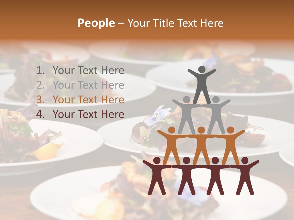 A Table Topped With White Plates Filled With Different Types Of Food PowerPoint Template