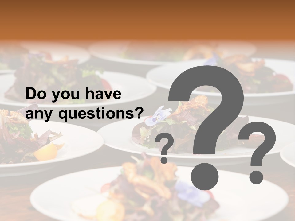 A Table Topped With White Plates Filled With Different Types Of Food PowerPoint Template