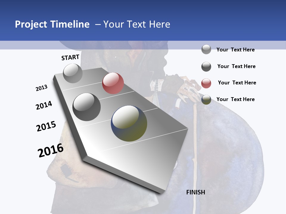 Steps Europe Blue PowerPoint Template