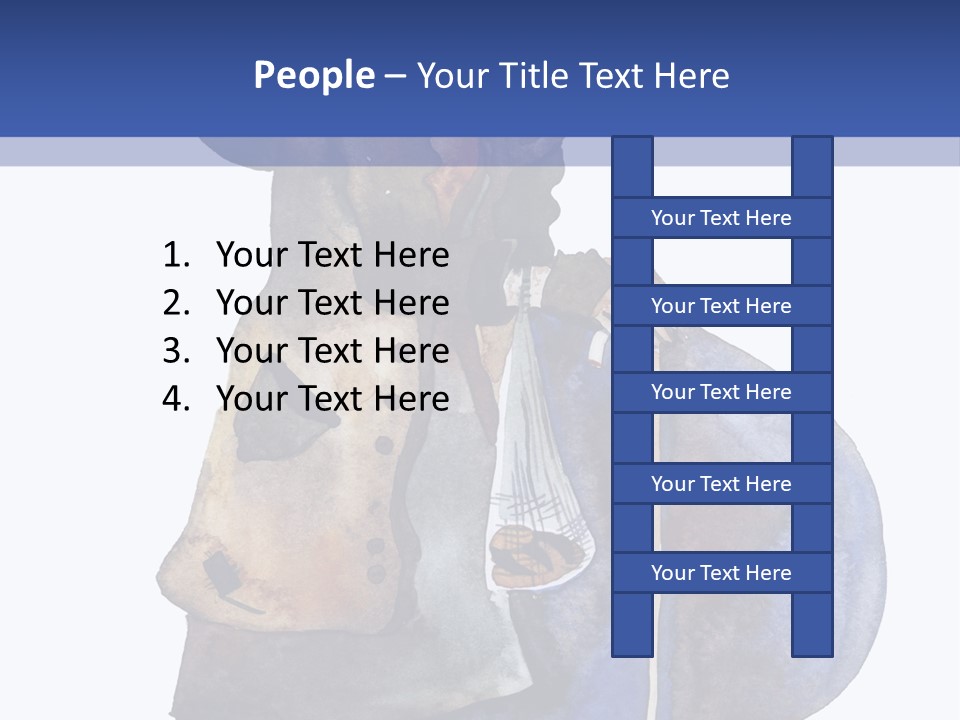 Steps Europe Blue PowerPoint Template