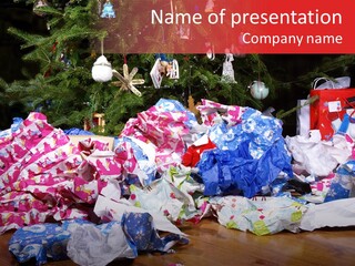 Christmas Tree Floor Torn PowerPoint Template