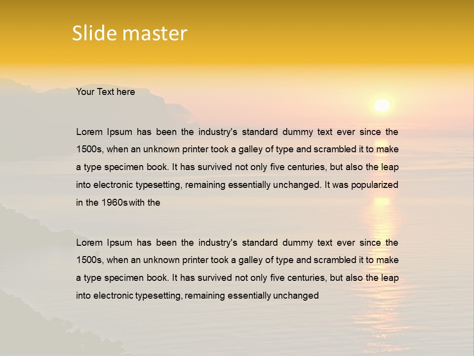 Ocean Sunrise Destination PowerPoint Template