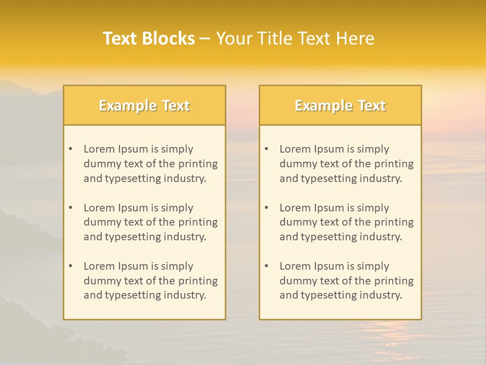 Ocean Sunrise Destination PowerPoint Template