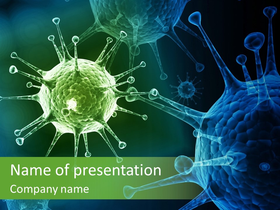 Green Virus Organism Russian Influenza Molecular PowerPoint Template