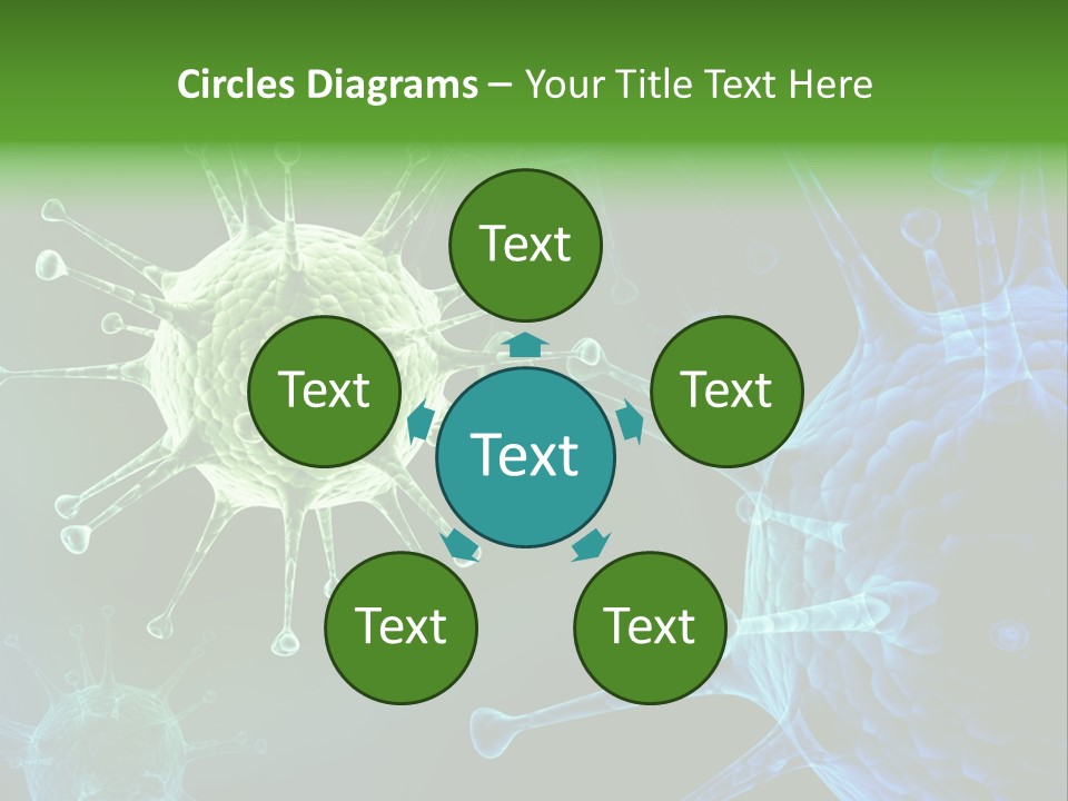 Green Virus Organism Russian Influenza Molecular PowerPoint Template