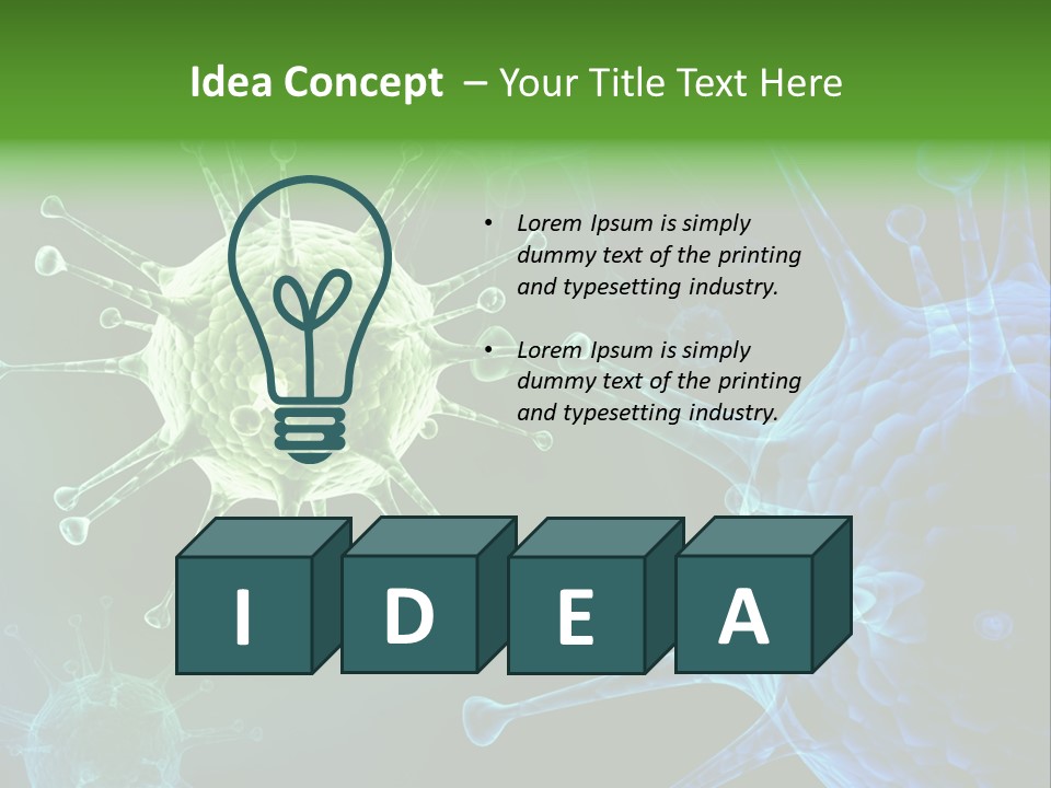 Green Virus Organism Russian Influenza Molecular PowerPoint Template