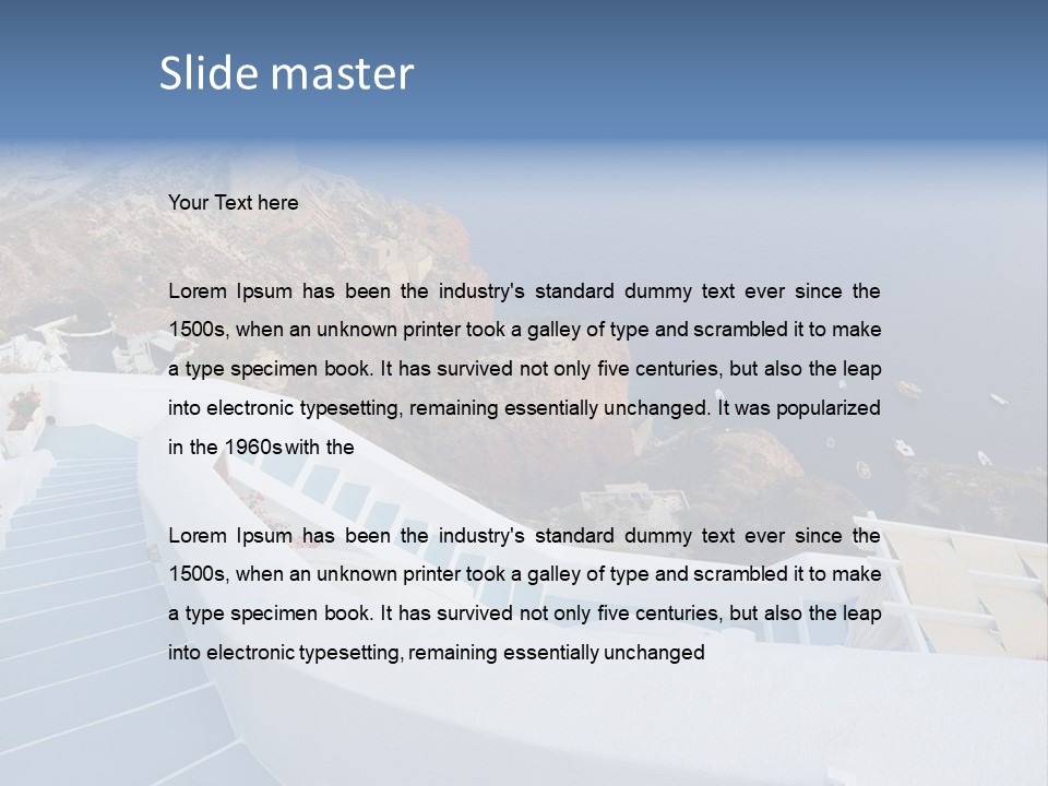 Steps Europe Blue PowerPoint Template