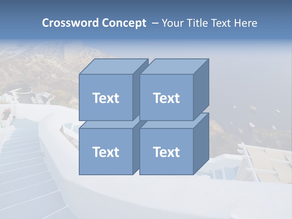 Steps Europe Blue PowerPoint Template