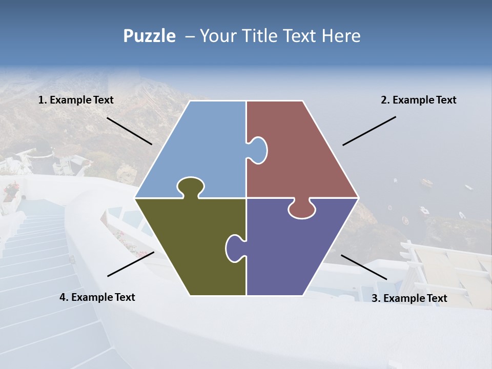 Steps Europe Blue PowerPoint Template