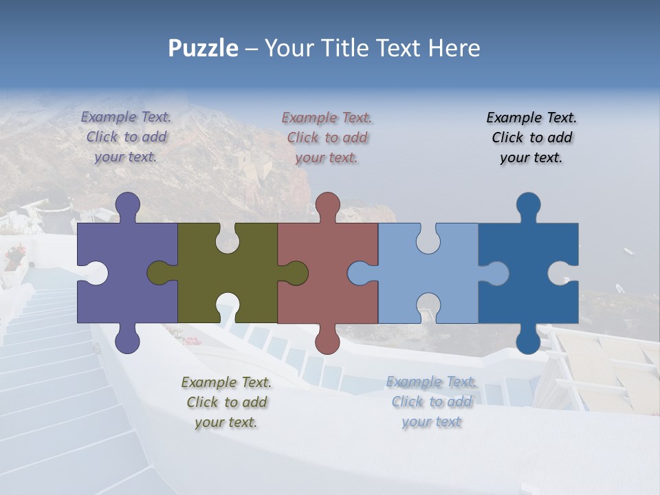 Steps Europe Blue PowerPoint Template