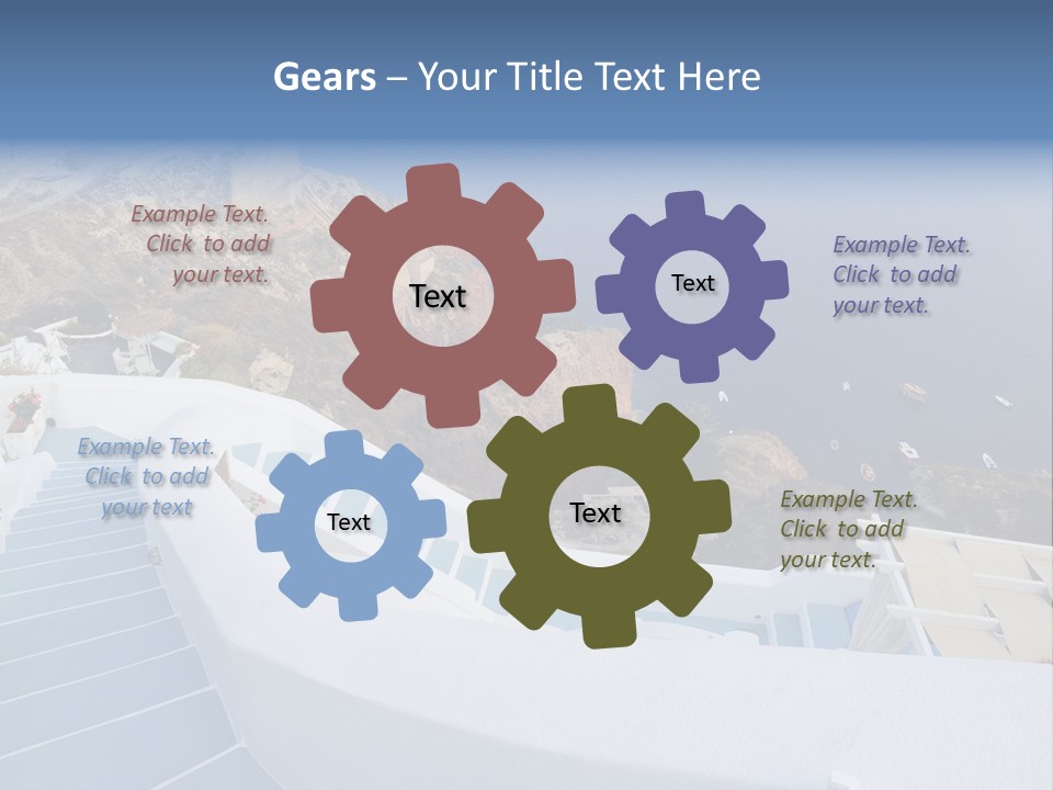 Steps Europe Blue PowerPoint Template