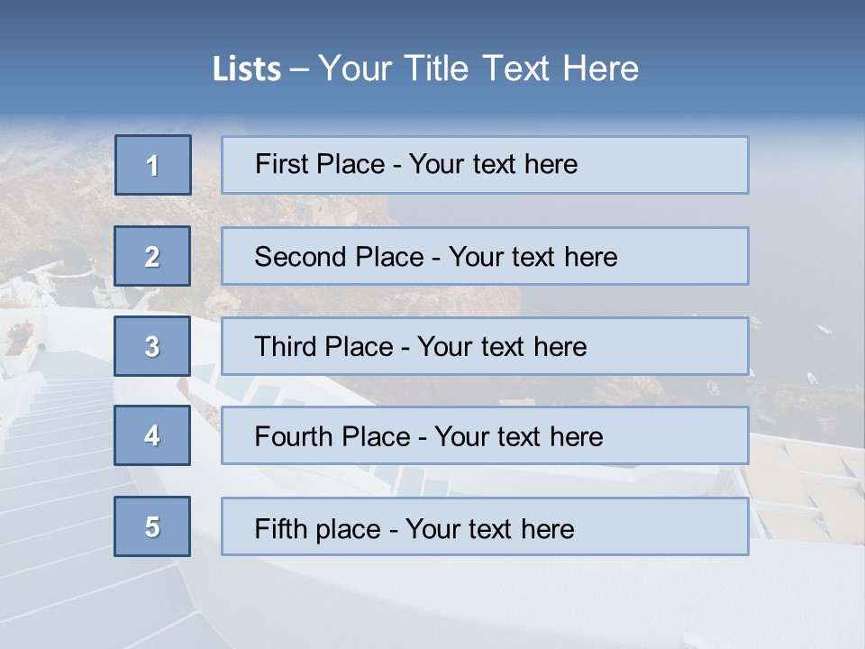 Steps Europe Blue PowerPoint Template