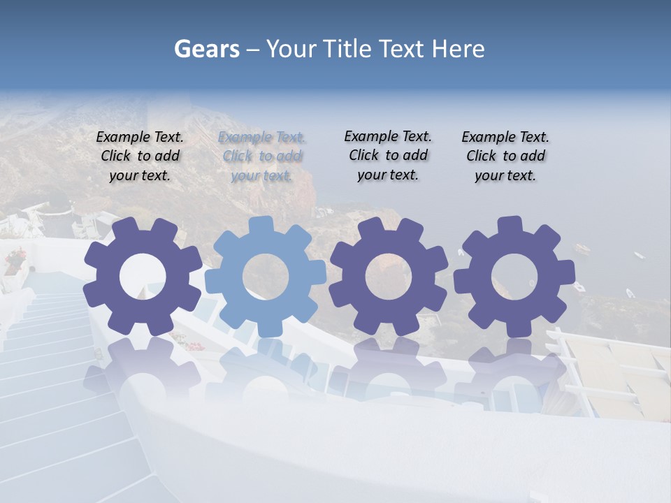 Steps Europe Blue PowerPoint Template