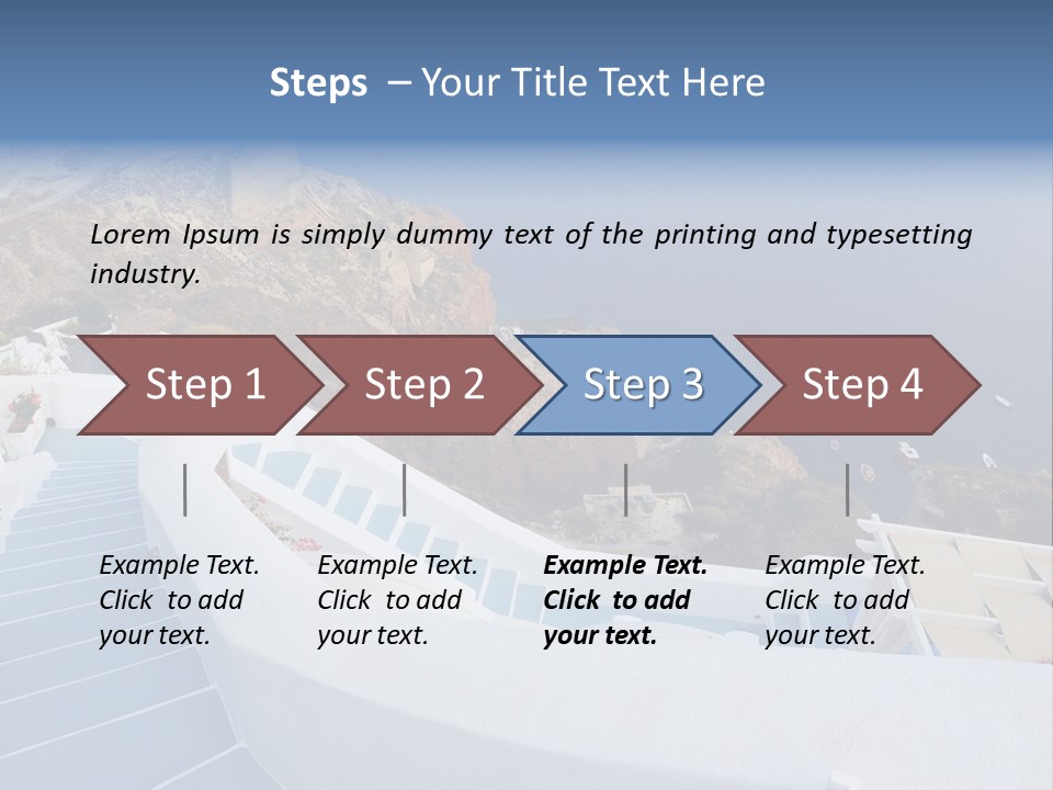 Steps Europe Blue PowerPoint Template