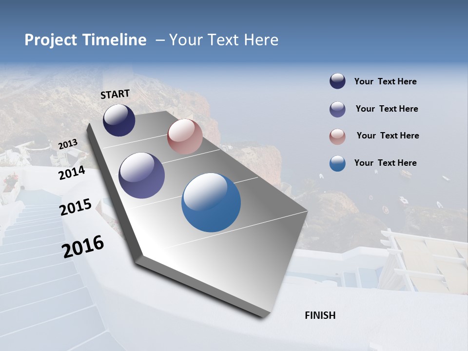 Steps Europe Blue PowerPoint Template