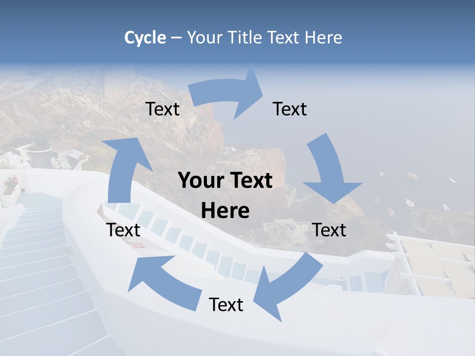 Steps Europe Blue PowerPoint Template