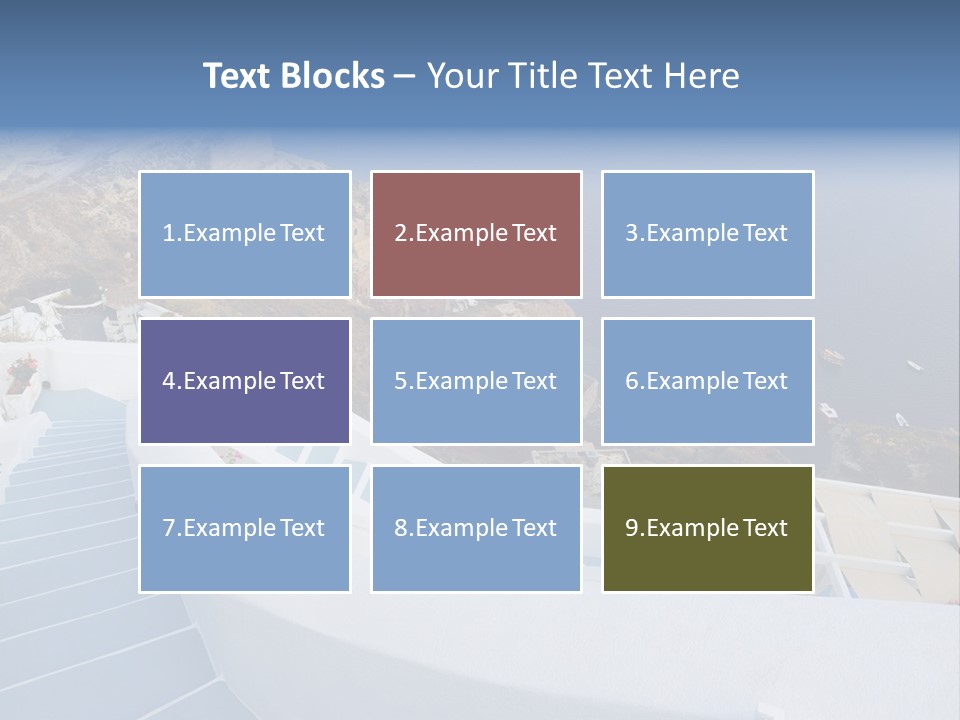 Steps Europe Blue PowerPoint Template