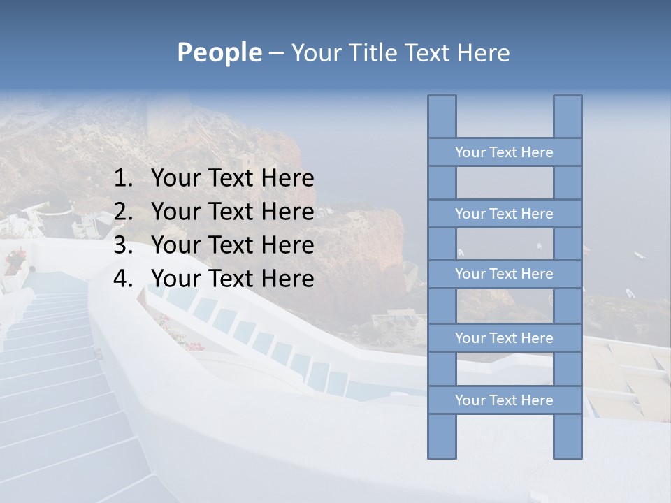 Steps Europe Blue PowerPoint Template