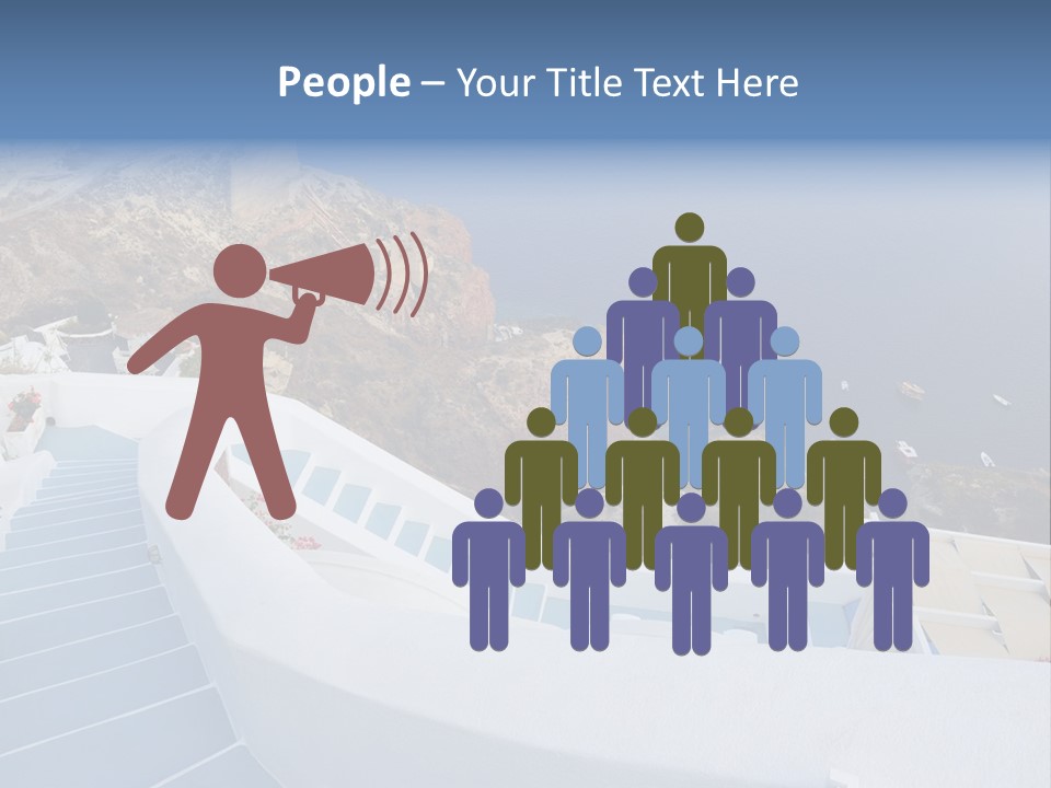 Steps Europe Blue PowerPoint Template