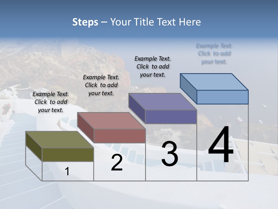 Steps Europe Blue PowerPoint Template