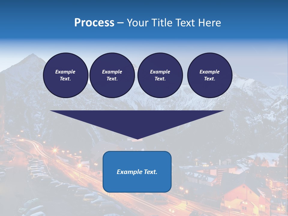 A Snowy Mountain Range With A Town In The Foreground PowerPoint Template