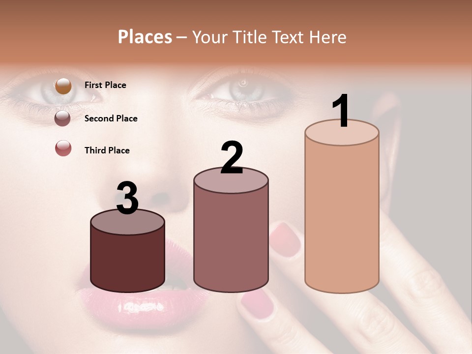 A Woman With Red And Pink Nail Polish On Her Nails PowerPoint Template