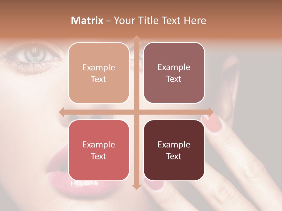 A Woman With Red And Pink Nail Polish On Her Nails PowerPoint Template