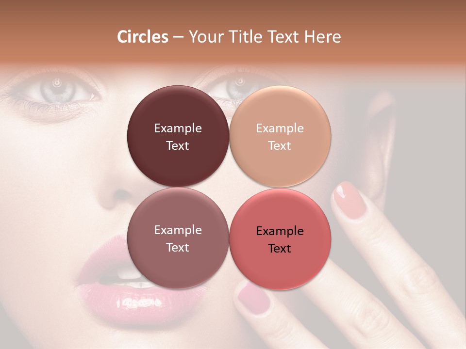 A Woman With Red And Pink Nail Polish On Her Nails PowerPoint Template