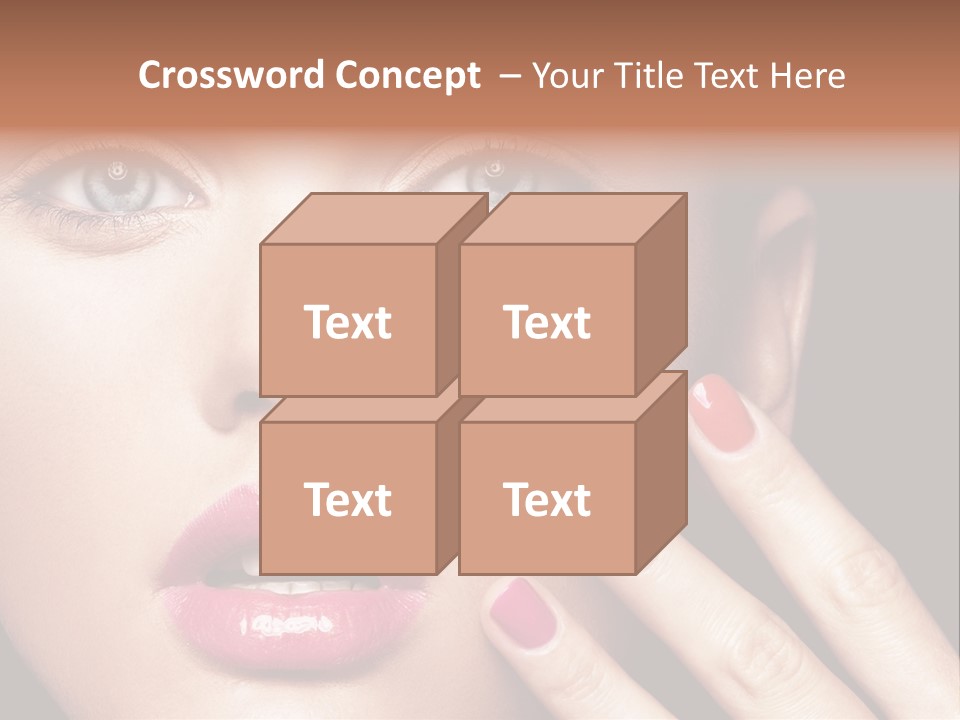 A Woman With Red And Pink Nail Polish On Her Nails PowerPoint Template