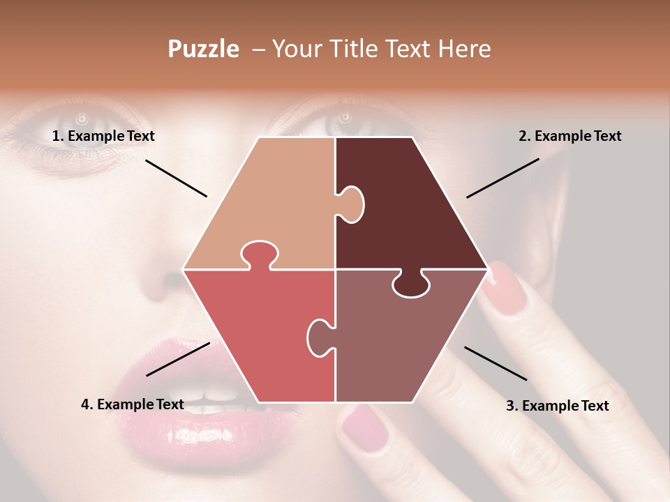 A Woman With Red And Pink Nail Polish On Her Nails PowerPoint Template