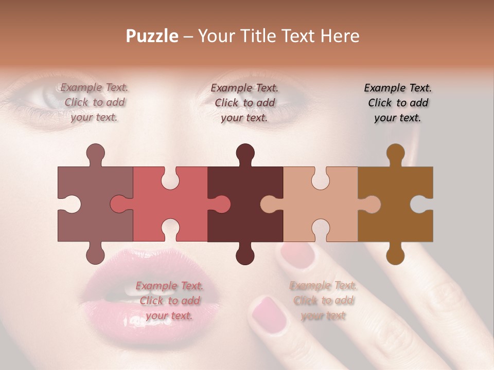 A Woman With Red And Pink Nail Polish On Her Nails PowerPoint Template