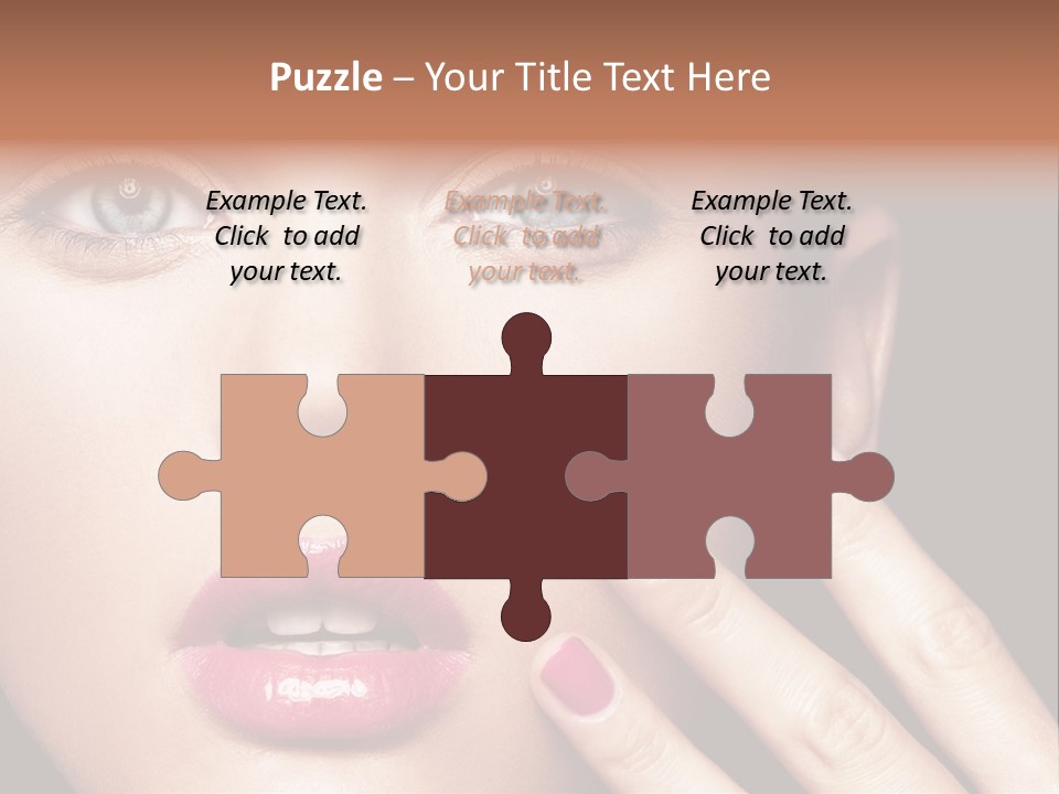 A Woman With Red And Pink Nail Polish On Her Nails PowerPoint Template