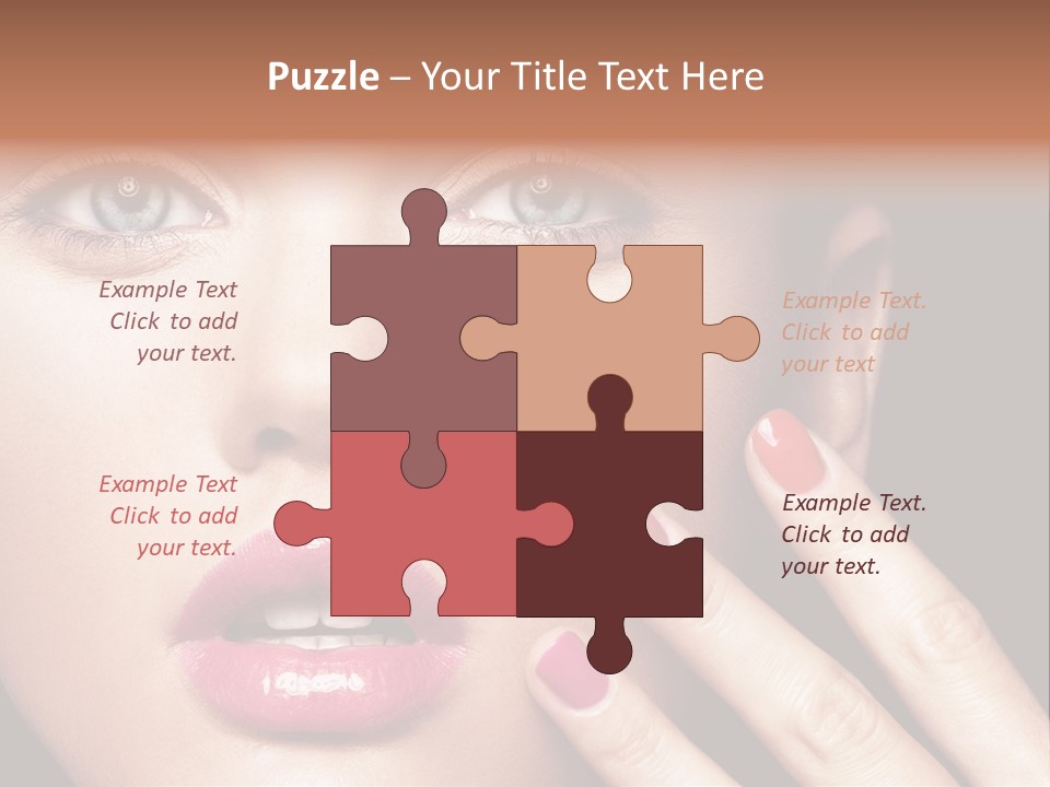 A Woman With Red And Pink Nail Polish On Her Nails PowerPoint Template