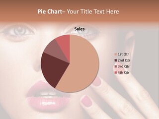 A Woman With Red And Pink Nail Polish On Her Nails PowerPoint Template